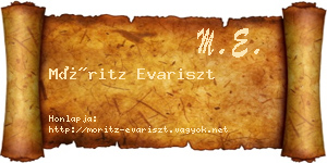 Móritz Evariszt névjegykártya
